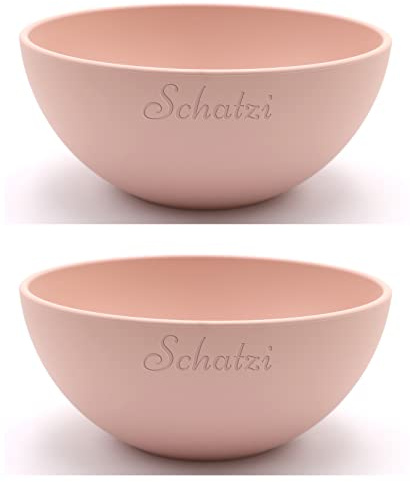 Magu 2x Personalisierte Müslischüssel Gravur 16cm mit Namen Biopolymer | Osternest Bio Kunststoff 100% Erdölfrei Schüssel - Individuelle Namensgravur 140062 kirschblüte