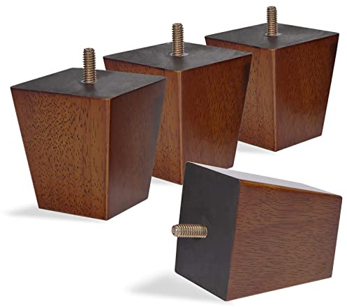 WEKIS Solid Wooden Furniture Legs 3 Inch, Natural Wood Mid Century Legs for Furniture Replacements for Couch Legs, Sofa Legs, Bench Legs, Ottoman Legs, Bed Legs, Cabinet Legs, Set of 4