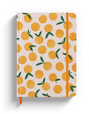 Rileys Bullet Journal Buch – Notizbuch A5 Dotted – A5 Notizbuch mit 240 Seiten - Hardcover Bullet Journal A5 – Notizbuch Gepunktet - Buch zum Reinschreiben (inkl. Lesebändchen und Gummiband) - Orange