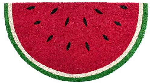 Fisura - Shaped entrance mat. Original Coconut doormat with PVC anti-slip backing, dirt trapper door mats indoor & outdoor, Measurements: 70 x 40 cm. (Watermelon, red)