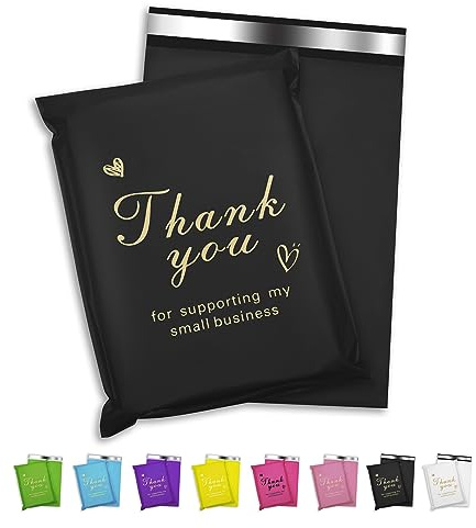 Jowlroel Thank You Poly Mailer - 10x13 Inch, 100 Pcs Waterproof & Tear-Resistant Shipping Bags for Clothing, Strong Self-Seal Mailing Bags, Cute Packaging for Small Business
