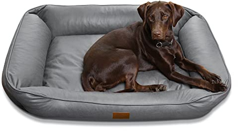 your GEAR Belluno • bequemes Hundebett 80 x 120 cm – Komfortabler Hundekorb für Grosse Hunde, waschbar, Kratzfest, Ergonomisches Hundebett, auch als Katzenbett