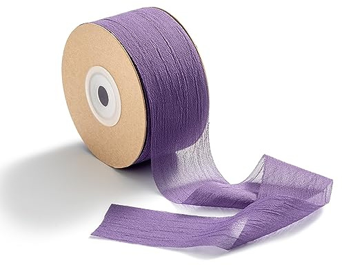 CHUQING Geschenkband Schleifenband Stoffband Chiffonband für Hochzeit Dunkellila