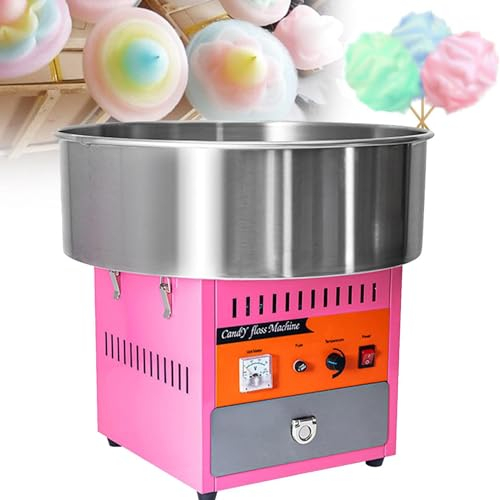 Qiang 1000W Máquina De Algodón De Azúcar Profesional Acero Inoxidable Maquina Eléctrica para Hacer Algodón De Azúcar Cotton Candy Machine Commercial Candy Floss Machine