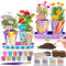 4 Set Paint & Plant Ceramic Flower Gardening Kit - Gifts for Girls Ages 8-12, Arts and Crafts for Kids Ages 8-12, Kids Gardening Set, Toys Birthday Easter Gifts for Girls Boys Ages 4 5 6 7 8 9 10 12