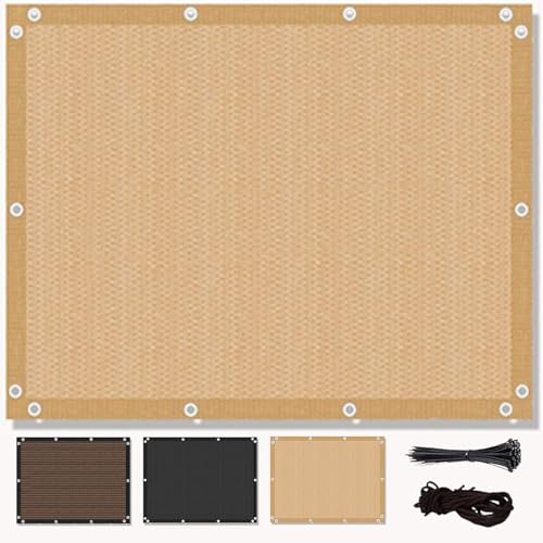 Markise Balkon Ohne Bohren 1.7x3.2M Segeltuch Wasserdicht, Sonnenschutz Markise inkl Seil, 95% UV-Schutz Reißfest Wetterfest, für Terrassendach, Wintergarten, Beige