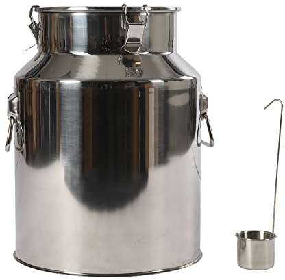 Jarra de leche hermética de acero inoxidable 201, cubo de vino, jarra de leche, jarra de té, bidón de transporte multifuncional con junta de silicona, resistente, 28 L