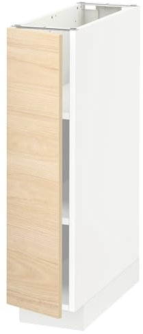 METOD Unterschrank mit Einlegeböden, 20x60 cm, Weiß/Askersund Licht-Esche-Effekt