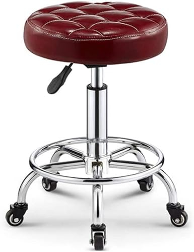 LXGJSQY Hocker auf Rädern Friseurstuhl Schönheitshocker Barstuhl Lift Rotary Barber Shop Beauty Shop Bar (Farbe: Pink) Hallo