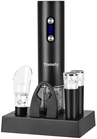Electric Opener Set With Base, Accessories Including Rechargeable Corkscrew, Aerator, Stoppers and Foil Cutter - Perfect Gifts for Wine Lovers