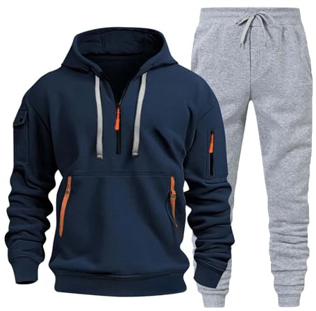BGFIPAJG Tuta Marsiglia Calcio Uomo Sportiva Completa in Cotone Blu - Tuta da Lavoro Intera 5XL, Cortez Azzurra, da Meccanico Bambino 4 Anni