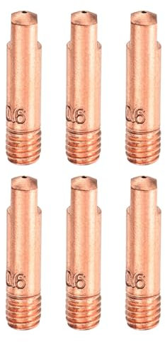 sourcing map 6pcs MIG Welding Gun Contact Tip 0.024 Copper MIG Welder Contact Tips Welding Gun Replacement Accessories for MB-15AK MIG Welding Torch