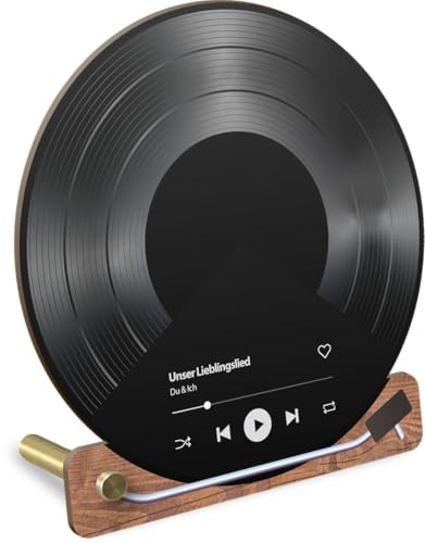 Elbeffekt Schallplatte personalisiert aus Holz | Geschenk für Freundin, Freund, Paar | Wanddekoration Musikthema