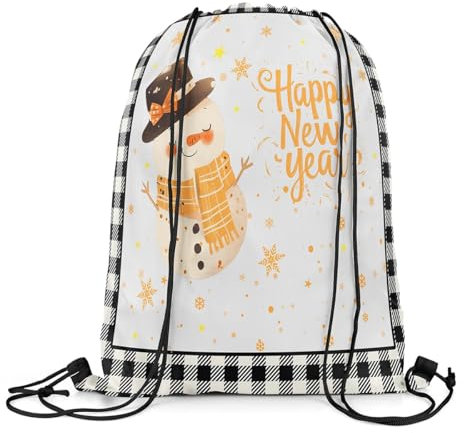 Personalisiert Kordelzugbeutel Süßer Schneemann Für Kawaii Weihnachten Kordelzug-Rucksack Klassische Kordelzugbeutel 36X42Cm Yoga-Tasche Für Wandern Strand Fitnessstudio