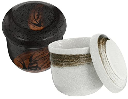 Alipis 2 Pezzi Casseruola in Ceramica Vapore Piccolo Zuppa Fumante Porcellana Ciotole Pentola Da Minestra Zuppiera in Ceramica Con Coperchio Ciotola Da Cucina