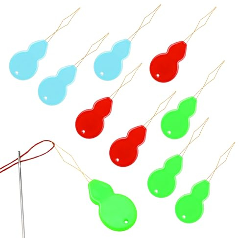 Deudy 30 Stück Nadeleinfädler, Nadel Einfädler, Einfädler für Nadeln, Nadeleinfädler zum Handnähen Nadelöhr Einfädle Hilfe für feine Handarbeiten, Ideal bei Seheinschränkung oder kleinen Nadelöhren