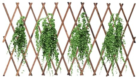 Treillis en bois – Treillis mural extensible | Support robuste pour | Panneau de clôture en treillis de saule pour légumes de vigne, accessoires de jardinage