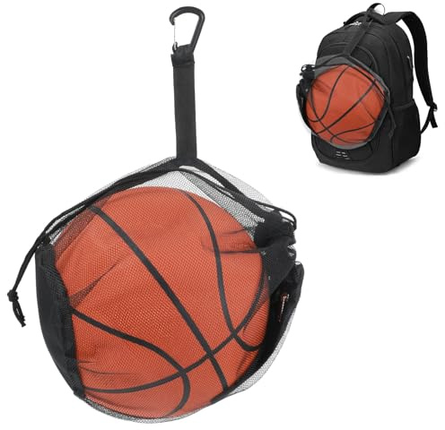 Einzelne Netz-Balltasche, Volleyball-Basketballtasche mit Reißverschlusstasche, Kordelzug, Fußball-Netztaschen mit Schnalle, Netz-Sport-Aufbewahrungstaschen für Fußball, Basketball, Fußball