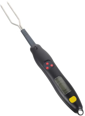 Parliky Digital Bbq Meat Thermometer Fork with Stainless Steel Probe Clear Screen Heat Indicator for Precise Grill Cooking Long Handle for Safe Use for Kitchen Outdoor Bbq Restaurant and