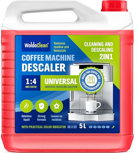 WoldoClean descaler for fully automatic coffee machines and coffee machines 5 l - universal lime remover for 40 descaling processes