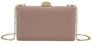 MODELISA - Bolso de Mano Clutch de Boda Rectangular con Cadena Elegante para Fiestas Mujer (Rosa Palo)