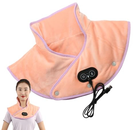 Heating Pad for Neck and Shoulders, Heating Pad for Neck and Shoulders - Heating Mattress with 3 Gears and Massager | Vibration Massage Wrap, Fast Heated Pillow at Home, Work, R