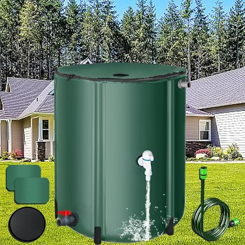 WDEC Barile per Pioggia Pieghevole da 50l, Sistema di Raccolta Dell'Acqua a Botte di Pioggia Pieghevole, Contenitore per Serbatoio di Stoccaggio, Contenitore per Acqua, Robusto e Duraturo
