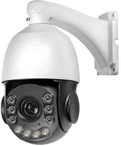 VIGILARE Telecamera IP POE PTZ 8MP 4K 54X Zoom Ottico Speed Dome – Visione Notturna a Colori Laser, Auto Tracking, IP66, PoE