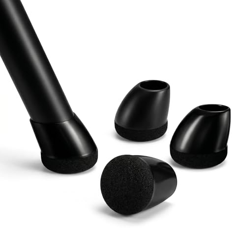 TOPESCT 24 Pezzi Gommini per Sedie Rotondi e Feltrini Sedie in Silicone per Gambe Inclinate 15-25 Gradi, Diametro 20-25 mm, Piedini con Fondo Spessore 5 mm, nero（M Fit:20-25mm）