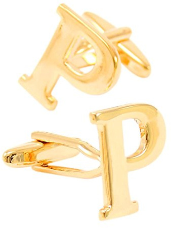 Bishiling Mode Manschettenknöpfe Herren Hochzeit Edelstahl Buchstabe A-Z Manschettenknöpfen Hemd Gold