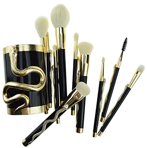 Makeup Brush Set Three-Dimensional Snake Makeup Makeup Tool 10-Portable Artificial Fiber Plastic Brush Handle