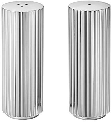 Sigvard Bernadotte Georg Jensen Salière et poivrière en acier inoxydable poli Miroir 18/8