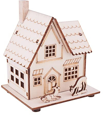 VBS Holzbausatz Haus mit Rehen inkl. LED