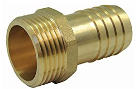 Raccord male fileté - cannelé male en laiton - Ø A: 1''1/4 | Ø B: 25mm