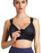 CHUMIAN Reggiseno Sportivo Post-Chirurgico Donna Bralette Senza Ferretto Taglie Forti Reggiseni con Chiusura Frontale (Nero, L)