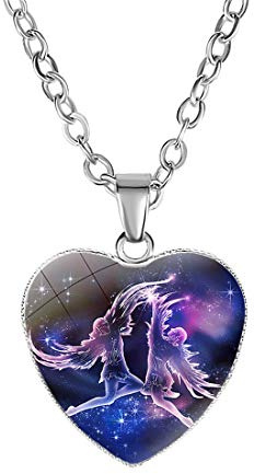 Caimeytie flicka hänge barn hänge halsband horoskop stjärntecken, Glas