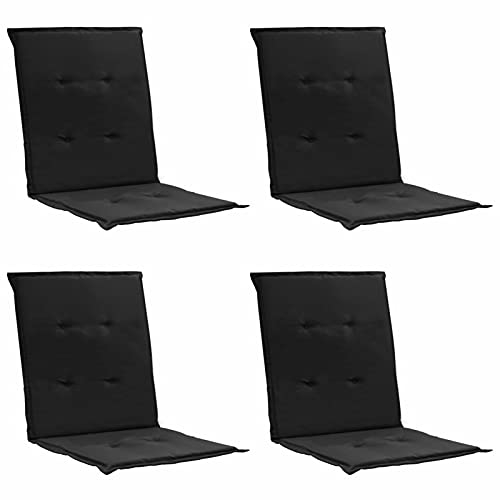 Tidyard 4X Gartenstuhlauflagen Hochlehner für Niedriglehner Kissen Sitzkissen Stuhlkissen Polster Stuhlauflage Sitzauflagen Sitzpolster Schwarz 100x50x3cm