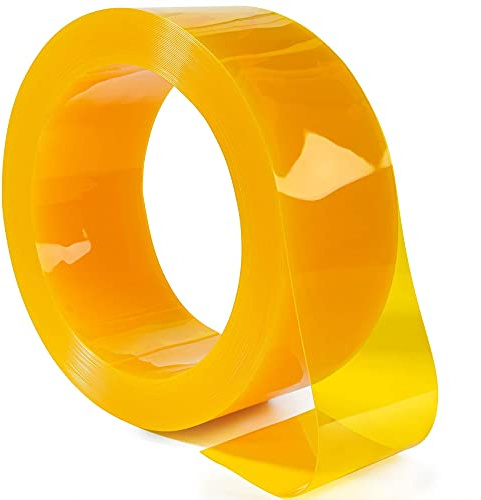 Anro - Tenda a lamelle in PVC morbido al metro, 2 mm, 3000 x 20 cm, colore giallo trasparente