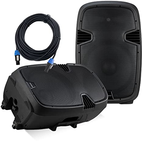 McGrey Set de Altavoces Activo/Pasivo P215 - FM/USB/SD/Bluetooth® - Potencia: 120 W RMS / 800 W Pico - Sistema de 2 vías con woofer de 15 y Tweeter de 1 - Incluye Cable de Altavoz de 10 m - Negro