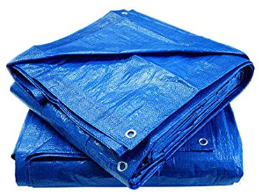 Heavy duty tarpaulin, waterproof cover, strengthened tarpaulin with eyelets every meter, UV protected, lightweight, easy to handle. For farm, garden, body shop, garage, leisure, etc. (2 x 3 m, Blue)