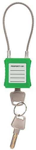 Lockout Tagout Safety Padlock, 85mm Shackle Steel Cable Locks with 2 Key for Lock Out Tag Out Stations, Multi Color Optional(Green)