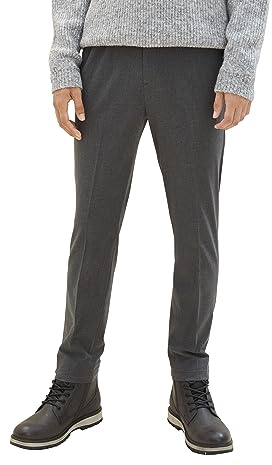 TOM TAILOR Denim Pantalones de Corte Entallado Relajado para Hombre en Longitud de Tobillo, 10775 - Mid Grey Melange, 28W / 32L