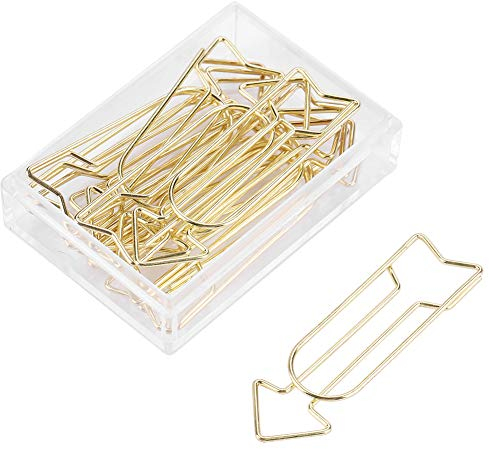 Dekaim Büroklammern, Metall-Büroklammern, Große Büroklammern, Goldene Pfeil-Büroklammern, Persönlicher Dokumenten-Organizer Für Schule Und Büro