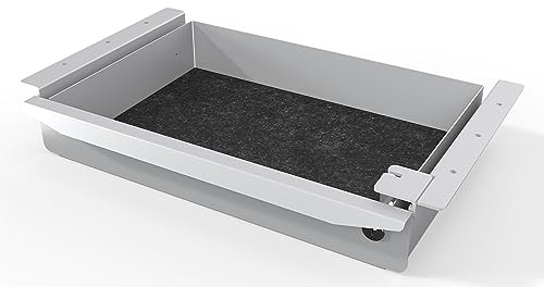 KRIEG Untertisch schublade für Schreibtisch Silber I Metallschublade zum unterbauen I Werkbank Organizer aus Metall I Schreibtischschublade zum nachrüsten