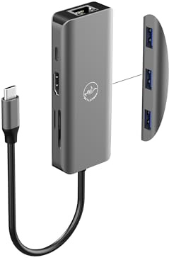 Mobility Lab – Hub adattatore USB-C 8 in 1 100W – HDMI, USB-C, 3 porte USB 3.0, Ethernet, lettore di schede SD e micro SD – Velocità internet veloce 10/100/1000Mbps e HDMI 4K