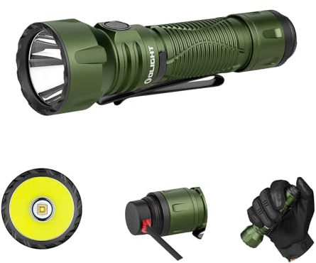 OLIGHT Javelot LED Taschenlampe 1350 Lumen mit 6 Leuchtmodi | 730 Meter Reichweite, 72 Tage Laufzeit, Zwei Schalter, Wiederaufladbar, Jagd, Camping, Outdoor