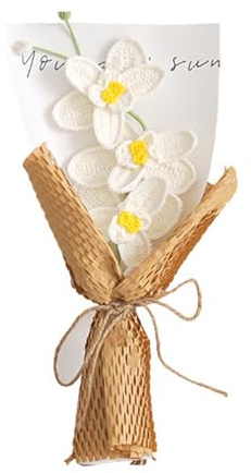 ZAYIUKI Fiore di orchidea,filato lavorato a mano all'uncinetto Farfalla Bouquet di orchidee Fatto a mano Decorativo Tavolo da casa per matrimoni Decorare in modo creativo Regalo