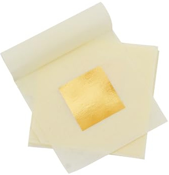 KIRIN 20 Blattgold Essbar, 2,5 x 2,5 cm, 24 Karat Echte Blattgoldblätter für Torten, Schokolade, Kunst und Handwerk, Gesichtsmasken und Nagelkunst