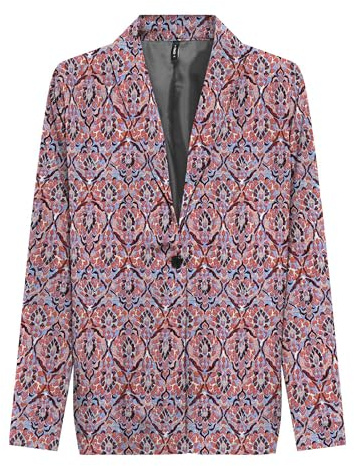 Onlnova Life Vis L/S PIMO Blazer AOP, Red Orange/AOP:591 Soul, M