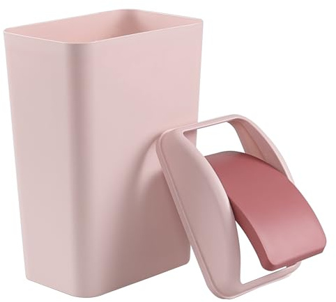 Ewingger 1-Pack 14 Liter Swing Top Trash Can, Slim Plastic Garbage Can with Swing Lid